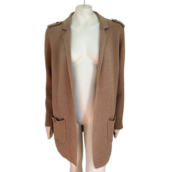 NWT TALBOTS Wool Blend Notch Collar Cardigan in English Toffee SZ L - Picture 3 of 12